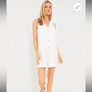 Tuckernuck White Textured Myla Romper